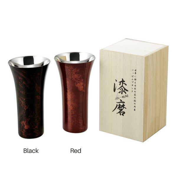 Asahi Yamanaka Urushi Lacquer Red Beer Glass 380Ml - Authentic Japanese Gift-Kiichin - The #1 Place for Japanese Goods in Your Hand!