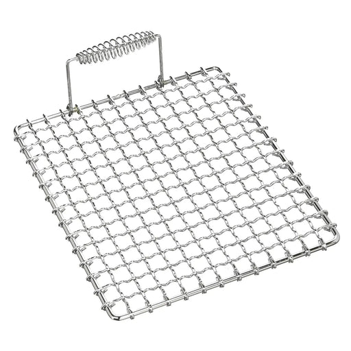 Premium 27cm Single Handle BBQ Grill Mesh - Ebematsu Japan Stainless Steel Chrome Plated-Kiichin - The #1 Place for Japanese Goods in Your Hand!