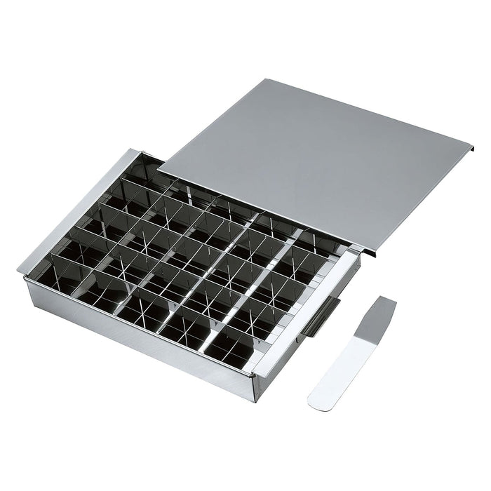 Ebm Stainless Steel Tamago-Dofu Mold with Lid - 25 Piece Capacity-Kiichin - The #1 Place for Japanese Goods in Your Hand!