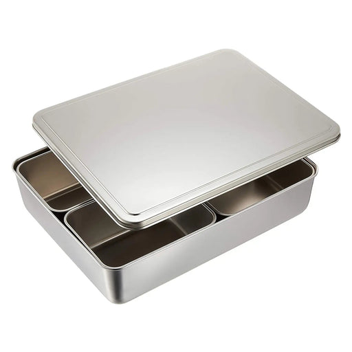 Ebm Stainless Steel Yakumi Seasoning Container - 4 Compartment Square Design-Kiichin - The #1 Place for Japanese Goods in Your Hand!