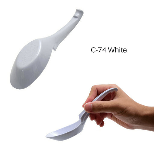 Entec 16Cm White Melamine Renge Soup Spoon with Hooked Handle-Kiichin - The #1 Place for Japanese Goods in Your Hand!