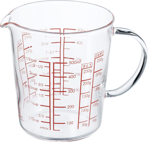 Hario Heat-Resistant Glass Measure Cup 500ml MJCW-50-R-BK-Kiichin - The #1 Place for Japanese Goods in Your Hand!