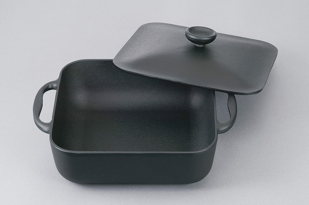 Iwachu Japan Square Pan Shallow & Deep Pot Set - Black Nambu Tekki 21700-Kiichin - The #1 Place for Japanese Goods in Your Hand!