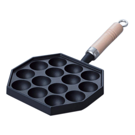 Iwachu Takoyaki Maker - 14 Holes, Wood Handle, Japan IH Compatible, 4Cm Nambu Tekki, Black-Kiichin - The #1 Place for Japanese Goods in Your Hand!