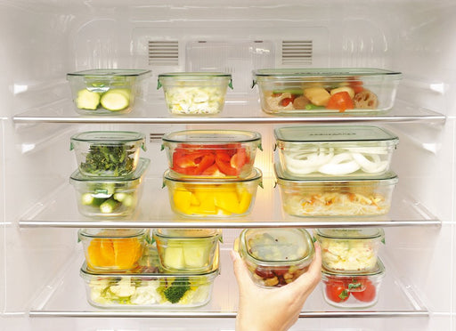 Iwaki Japan Square Glass Storage Container M 800ml - Heat Resistant-Kiichin - The #1 Place for Japanese Goods in Your Hand!