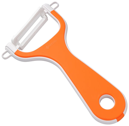 Kyocera Ceramic Peeler - Rust-Free, Easy to Clean, Orange Diagonal Blade, Lightweight & Sharp - Japan Cp-Na10X-Or-Kiichin - The #1 Place for Japanese Goods in Your Hand!