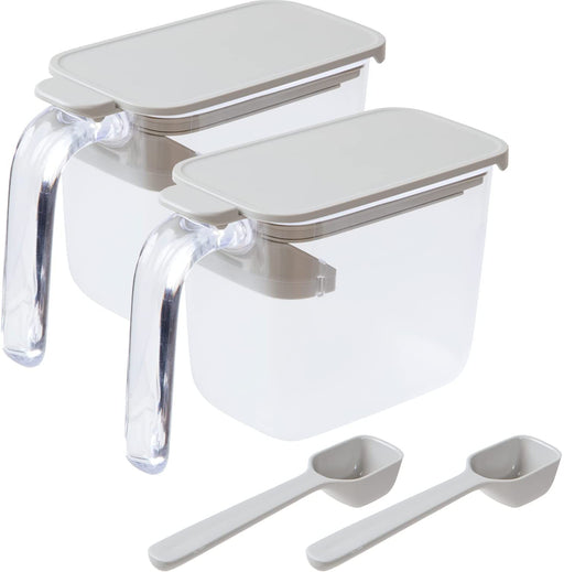 Marna Gray Seasoning Pot Set with Spoon - Japan R209Gy-Kiichin - The #1 Place for Japanese Goods in Your Hand!