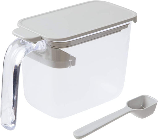 Marna Gray Seasoning Pot with Spoon - Moisture Prevention Container for Salt and Sugar-Kiichin - The #1 Place for Japanese Goods in Your Hand!