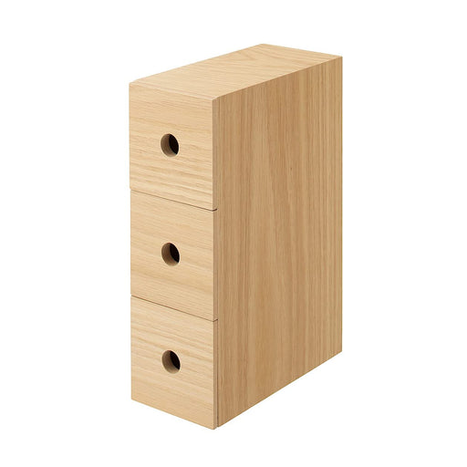 Compact 3 Tier Wooden Storage by Mujirushi Ryohin - 8.4X17X25.2Cm | 82603323-Kiichin - The #1 Place for Japanese Goods in Your Hand!