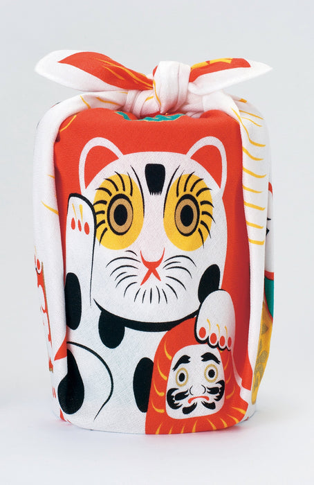Musubi Furoshiki 48Cm Maneki Neko Kohaku - Made In Japan 20464-105-Kiichin - The #1 Place for Japanese Goods in Your Hand!