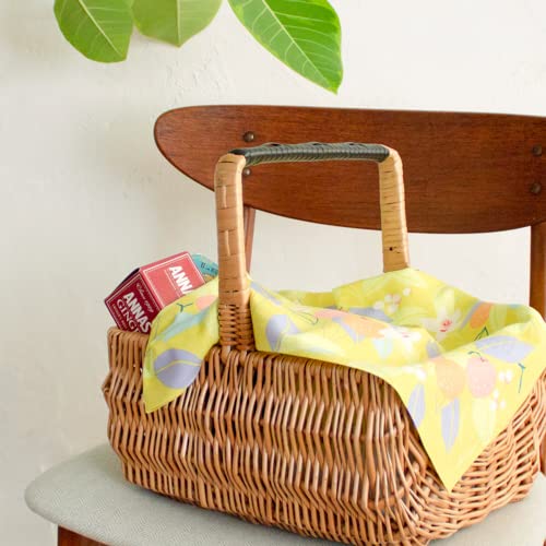 Musubi Furoshiki 70Cm Himemusubi Adeline Klam Citrus Yellow Cotton-Kiichin - The #1 Place for Japanese Goods in Your Hand!