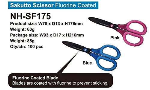 Nakabayashi Japan Scissors - Pink Fluorine Coated Cut NH-SF175P-Kiichin - The #1 Place for Japanese Goods in Your Hand!