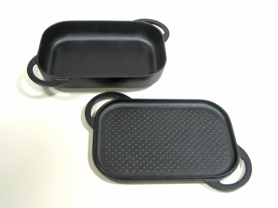 Asahi Nambu Ironware Oven Grill Pan H-400 - Japan IH & Gas Compatible-Kiichin - The #1 Place for Japanese Goods in Your Hand!