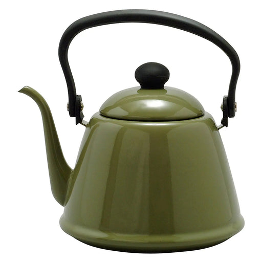 Noda Horo 2.0L Olive Japan Enamelware Induction Kettle-Kiichin - The #1 Place for Japanese Goods in Your Hand!