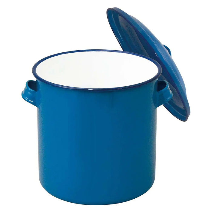 Noda Horo 24cm Enamelware Storage Jar with Lid - Stylish and Functional Kitchen Organizer-Kiichin - The #1 Place for Japanese Goods in Your Hand!