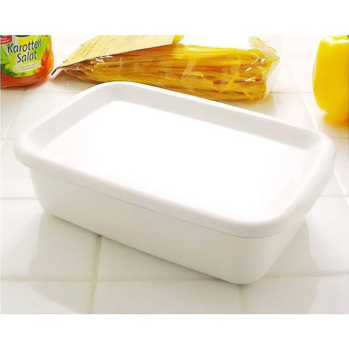Noda Horo Enamel Rectangle Deep Food Containers with Lid - Medium Size-Kiichin - The #1 Place for Japanese Goods in Your Hand!