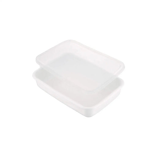 Noda Horo White Enamel Rectangular Shallow Food Containers - Small Size-Kiichin - The #1 Place for Japanese Goods in Your Hand!