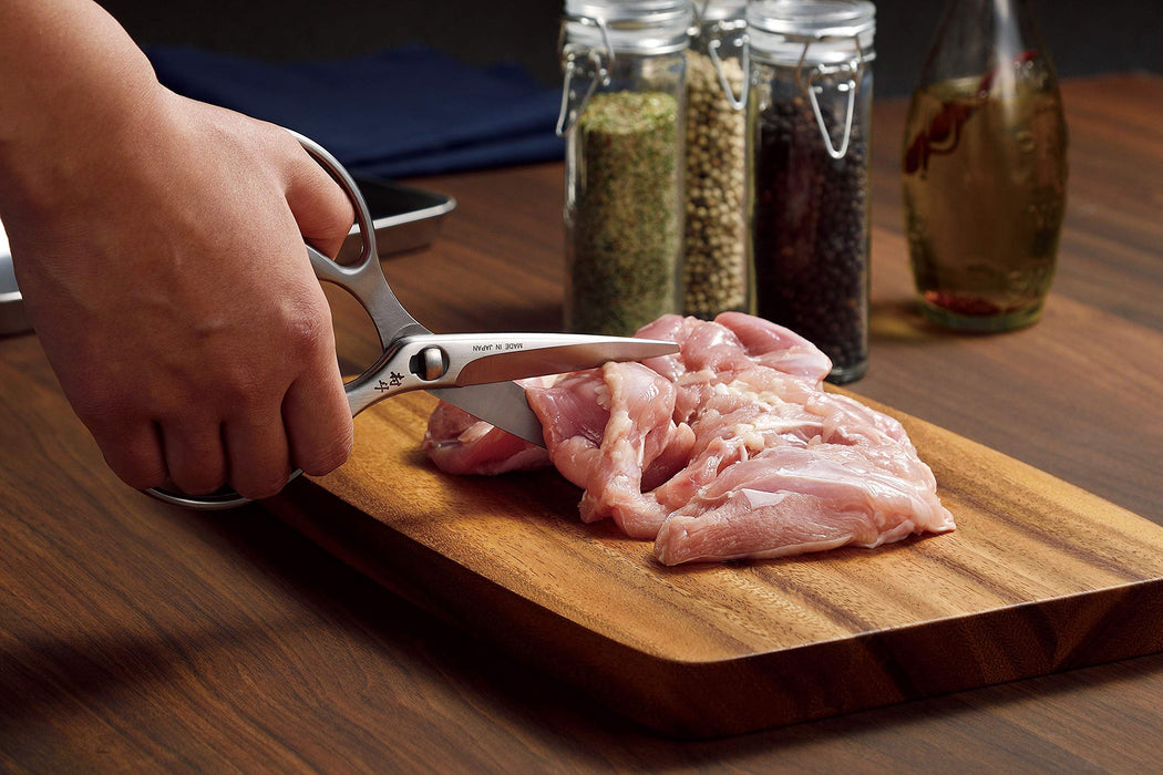 Shimomura Kogyo Mth-401 Kitchen Scissors Forged Niigata Tsubame-Sanjo Silver Disassemble & Washable-Kiichin - The #1 Place for Japanese Goods in Your Hand!