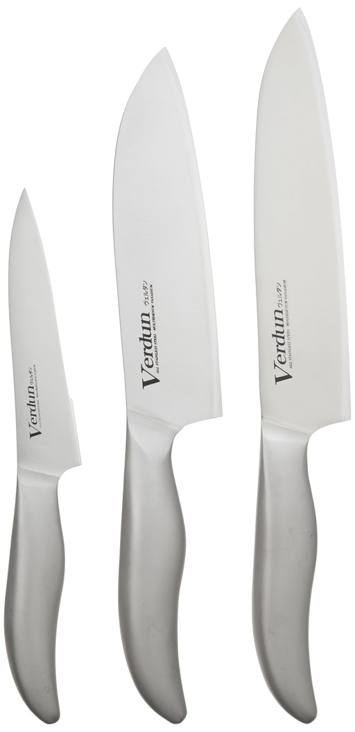 Shimomura Kougyou 3pc Knife Set Santoku 165mm Gyuto 180mm Petty 125mm Molybdenum Vanadium Steel Dishwasher Safe OVD-80 Made in Niigata Tsubame-Sanjo-Kiichin - The #1 Place for Japanese Goods in Your Hand!