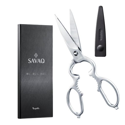Savaq Professional Chef Supervised Kitchen Scissors - Japan Made, Stainless, Dishwasher Safe-Kiichin - The #1 Place for Japanese Goods in Your Hand!