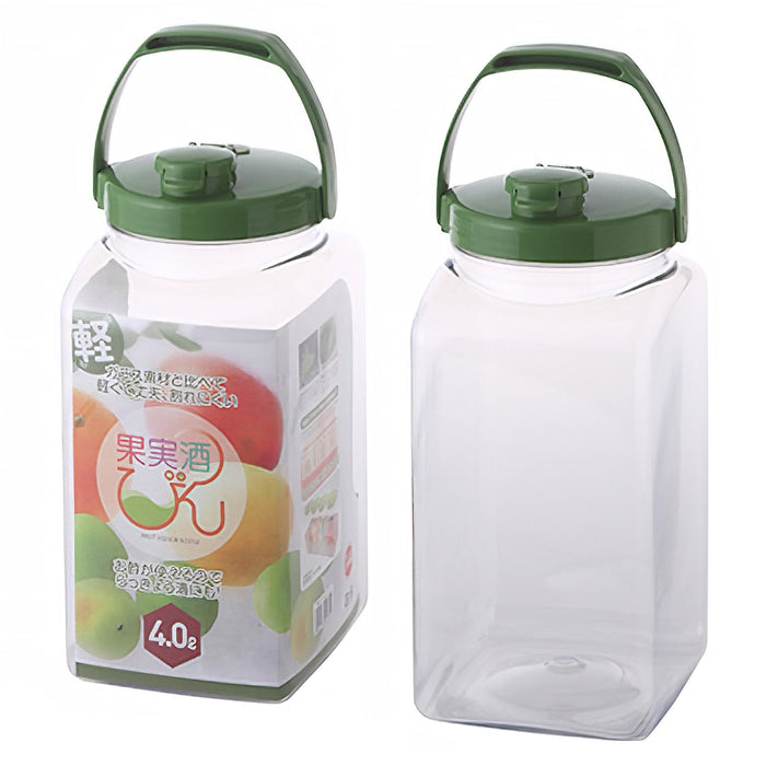 Takeya Japan 2.7L Square Fruit Liquor Bottle with Handle - Premium Quality for Refreshing Beverages-Kiichin - The #1 Place for Japanese Goods in Your Hand!