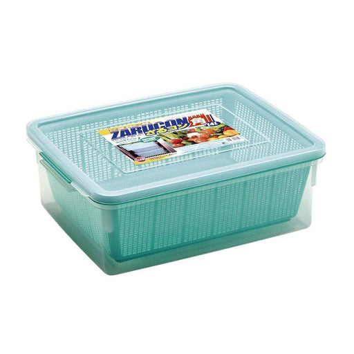 Takeya Zarucon 5.5L Square Plastic Mesh Bowl With Lid - Convenient and Versatile Kitchen Essential-Kiichin - The #1 Place for Japanese Goods in Your Hand!