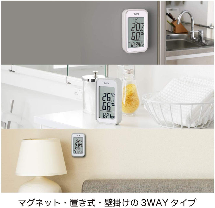 Tanita Japan Gray Digital Wall Clock with Thermo-Hygrometer, Calendar, and Alarm-Kiichin - The #1 Place for Japanese Goods in Your Hand!