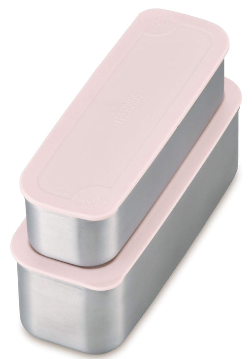 Thermos Japan 2 Tier Slim Lunch Box 635Ml Dusty Pink Dsa-604W Dtp-Kiichin - The #1 Place for Japanese Goods in Your Hand!