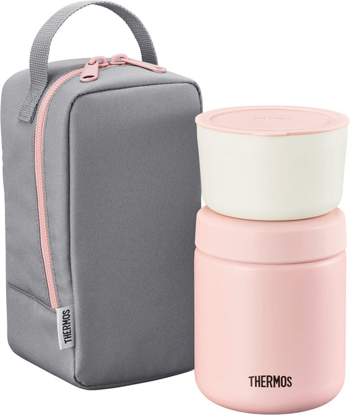 Thermos Soup Lunch Set 300Ml Pink Gray Jby-551 P-Gy Japan-Kiichin - The #1 Place for Japanese Goods in Your Hand!