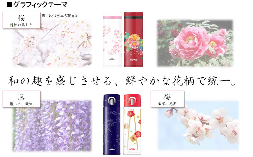 Japanese-Made Hanazakura JNY-352 HNZ Vacuum Insulated Water Bottle - 350ml-Kiichin - The #1 Place for Japanese Goods in Your Hand!