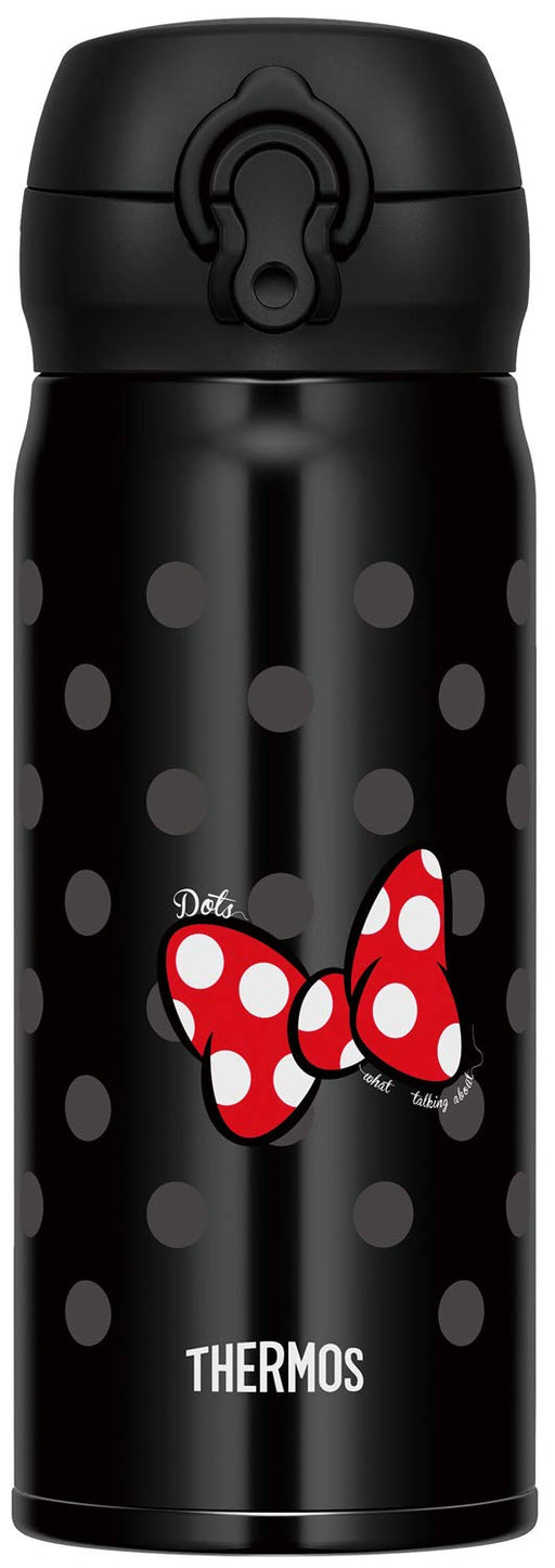 Thermos 400ml Vacuum Insulated Water Bottle - Japan Ribbon Black Jnl-403Ds R-Bk-Kiichin - The #1 Place for Japanese Goods in Your Hand!