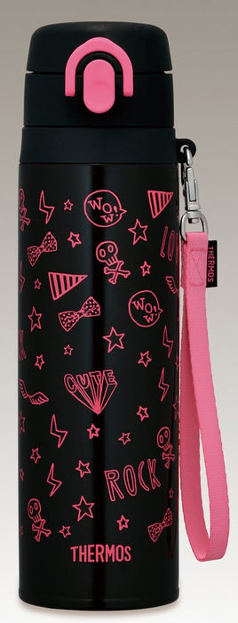 550Ml Vacuum Insulated Water Bottle - Japan Mobile Mug (Black Pink)-Kiichin - The #1 Place for Japanese Goods in Your Hand!