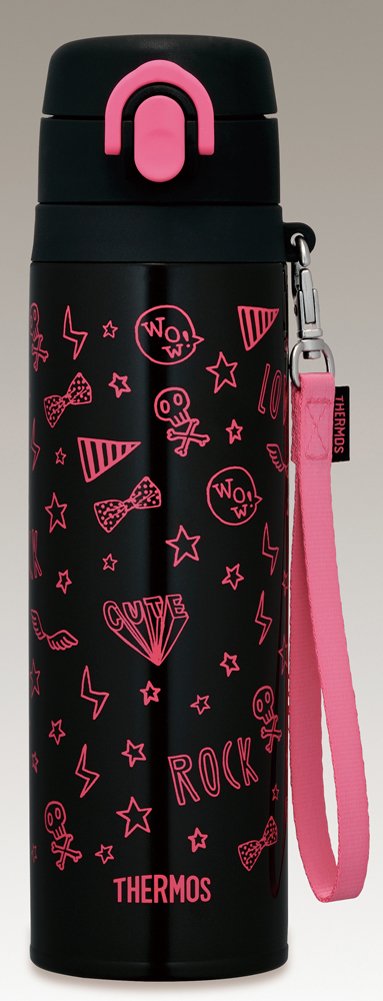 550Ml Vacuum Insulated Water Bottle - Japan Mobile Mug (Black Pink)-Kiichin - The #1 Place for Japanese Goods in Your Hand!