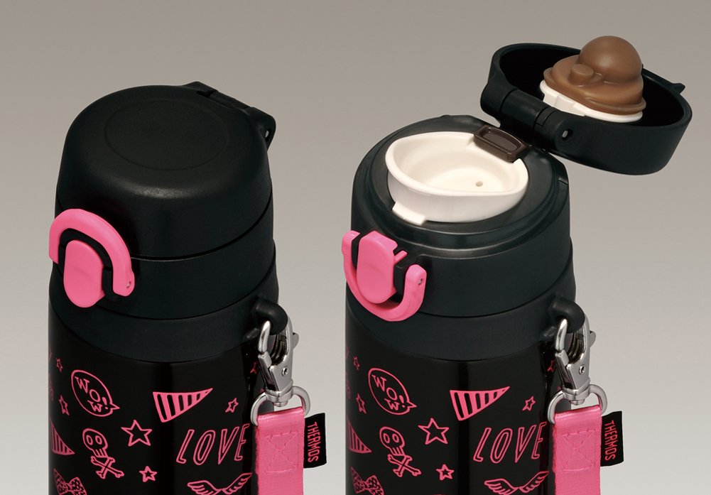 550Ml Vacuum Insulated Water Bottle - Japan Mobile Mug (Black Pink)-Kiichin - The #1 Place for Japanese Goods in Your Hand!