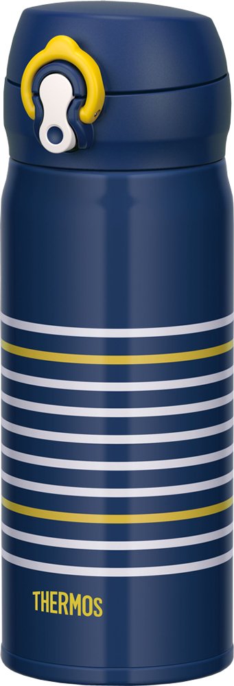Thermos 0.4L Vacuum Insulated Mobile Mug - One Touch Open, Navy Yellow-Kiichin - The #1 Place for Japanese Goods in Your Hand!