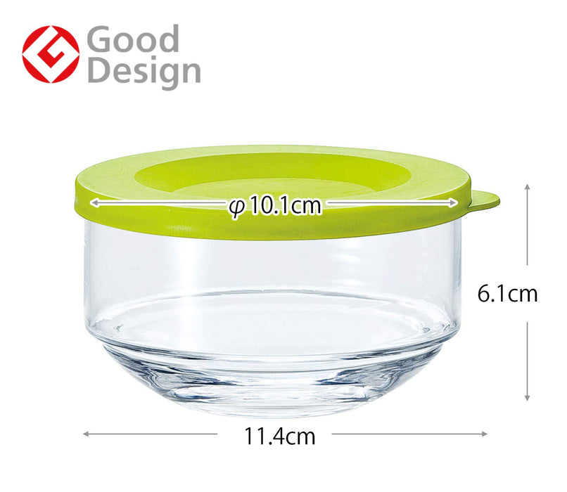 Toyo Sasaki Glass Olive Green Storage Containers - Set of 3, Made in Japan-Kiichin - The #1 Place for Japanese Goods in Your Hand!