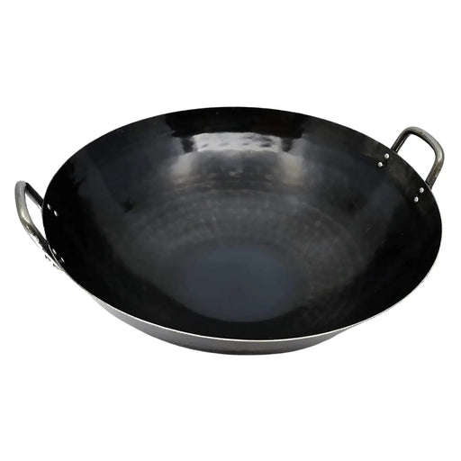 Yamada 39Cm Deep Wok - Authentic Japanese Hammered Iron Double Handle, 1.2Mm Thickness-Kiichin - The #1 Place for Japanese Goods in Your Hand!