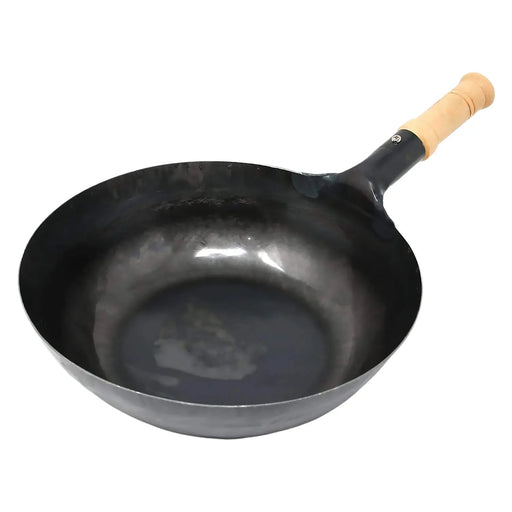 Yamada 27cm Round Bottom Wok with Wooden Handle - 1.2mm Thickness-Kiichin - The #1 Place for Japanese Goods in Your Hand!