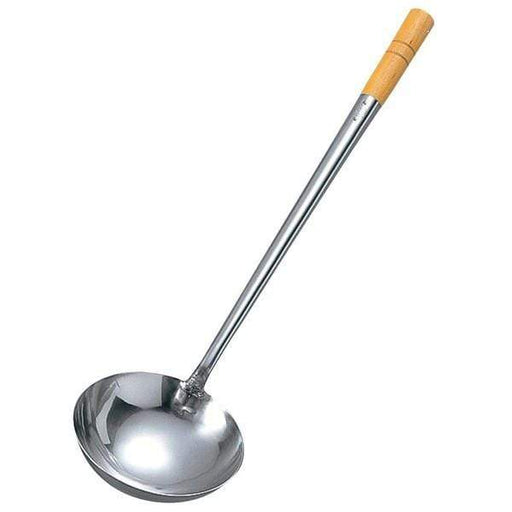 Yamagi Large Stainless Steel Wok Ladle with Wood Handle - User-Friendly Kitchen Tool-Kiichin - The #1 Place for Japanese Goods in Your Hand!