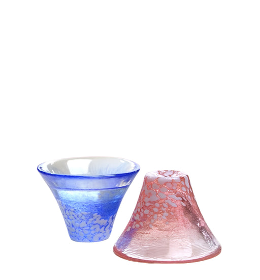 Toyo Sasaki Glass Mount Fuji Red Sake Cup - Single