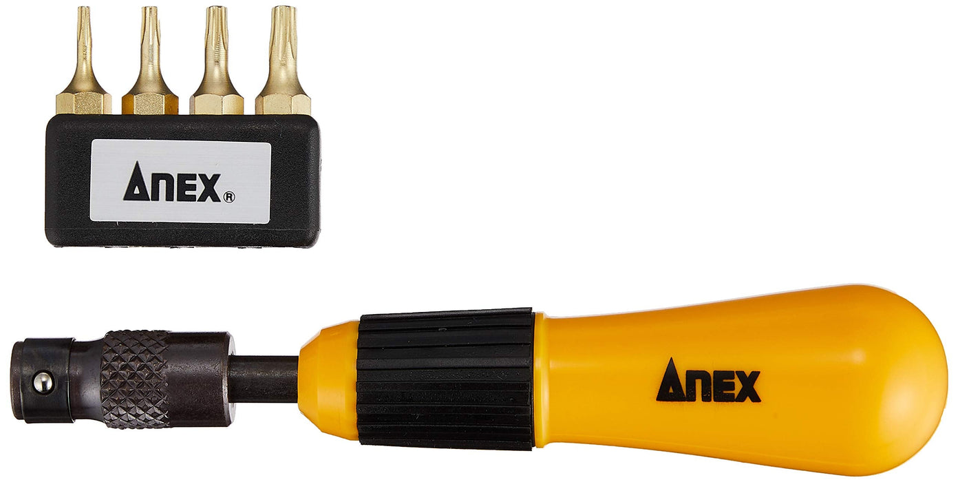 Anex Driver Set Interchangeable Hex Lobe with 4 Bits T6 T8 T10 T15 No.6620 Tool-Kiichin - The #1 Place for Japanese Goods in Your Hand!