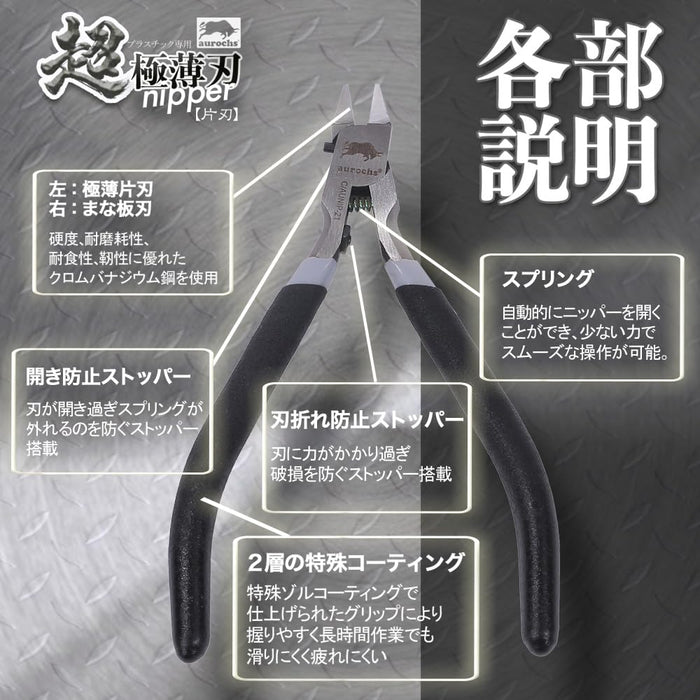 Aurochs Ultra-Thin Blade Nippers Right-Handed for Precision Plastic Models
