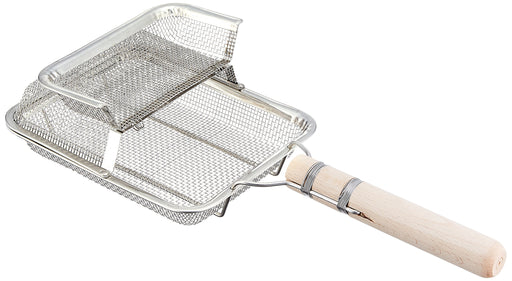 Endo Shoji Tkg Ginkgo Roast Square Small Pan with Wooden Handle 410mm-Kiichin - The #1 Place for Japanese Goods in Your Hand!