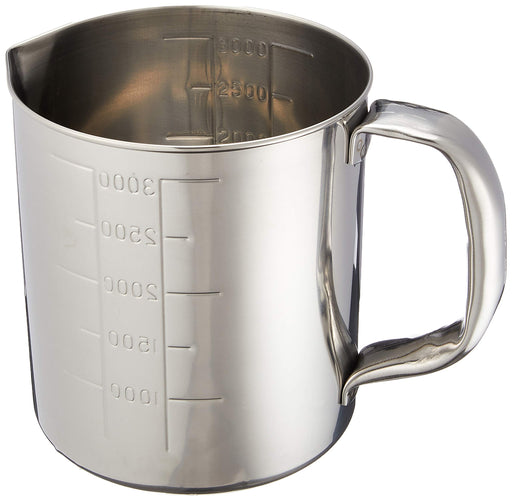 Endo Shoji 3L Stainless Water Mass Measuring Cup with Spout and Scale-Kiichin - The #1 Place for Japanese Goods in Your Hand!