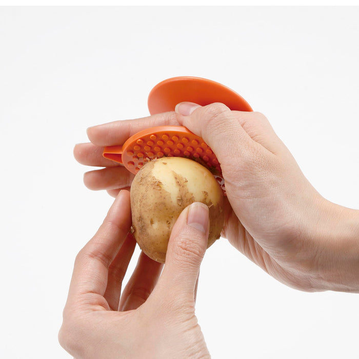Kai Burdock Peeler with Potato Sprout Remover Orange Made in Japan