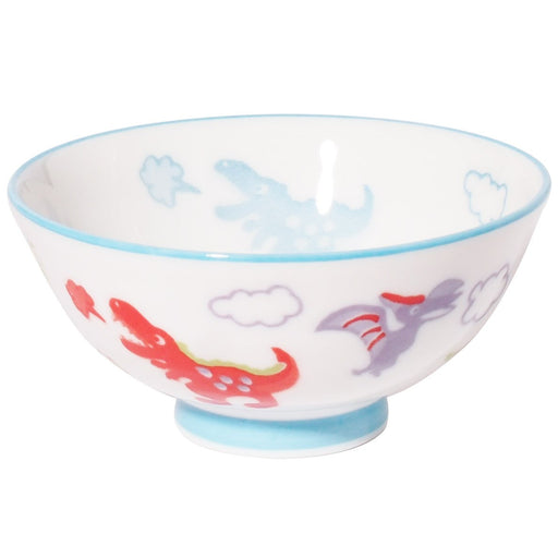 Minoru Pottery Dinosaur Kids Bowl White - Durable and Fun Design-Kiichin - The #1 Place for Japanese Goods in Your Hand!