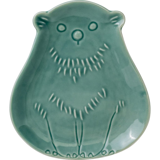 Minoru Pottery Mino Ware Metsa Bear 115 Sky Blue Plate-Kiichin - The #1 Place for Japanese Goods in Your Hand!