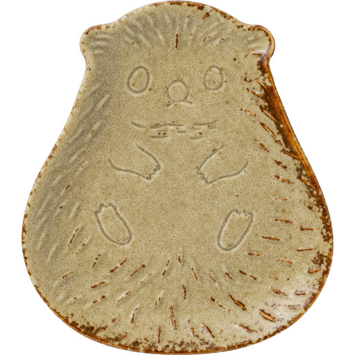 Minoru Pottery Mino Ware Hedgehog 115 Plate in Dark Vanilla Finish-Kiichin - The #1 Place for Japanese Goods in Your Hand!