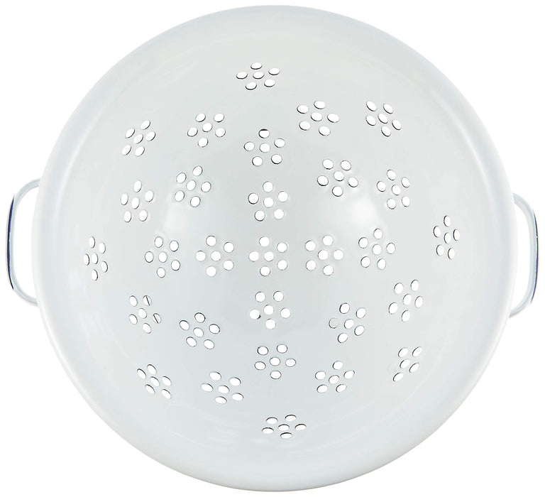 Noda Horo Enamel Colander Heat Resistant Basket Bowl White Made in Japan