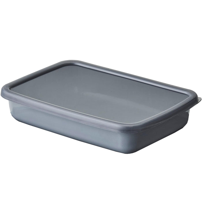 Noda Horo Enamel Storage Container Large Gray Series with Seal Lid Japan Made